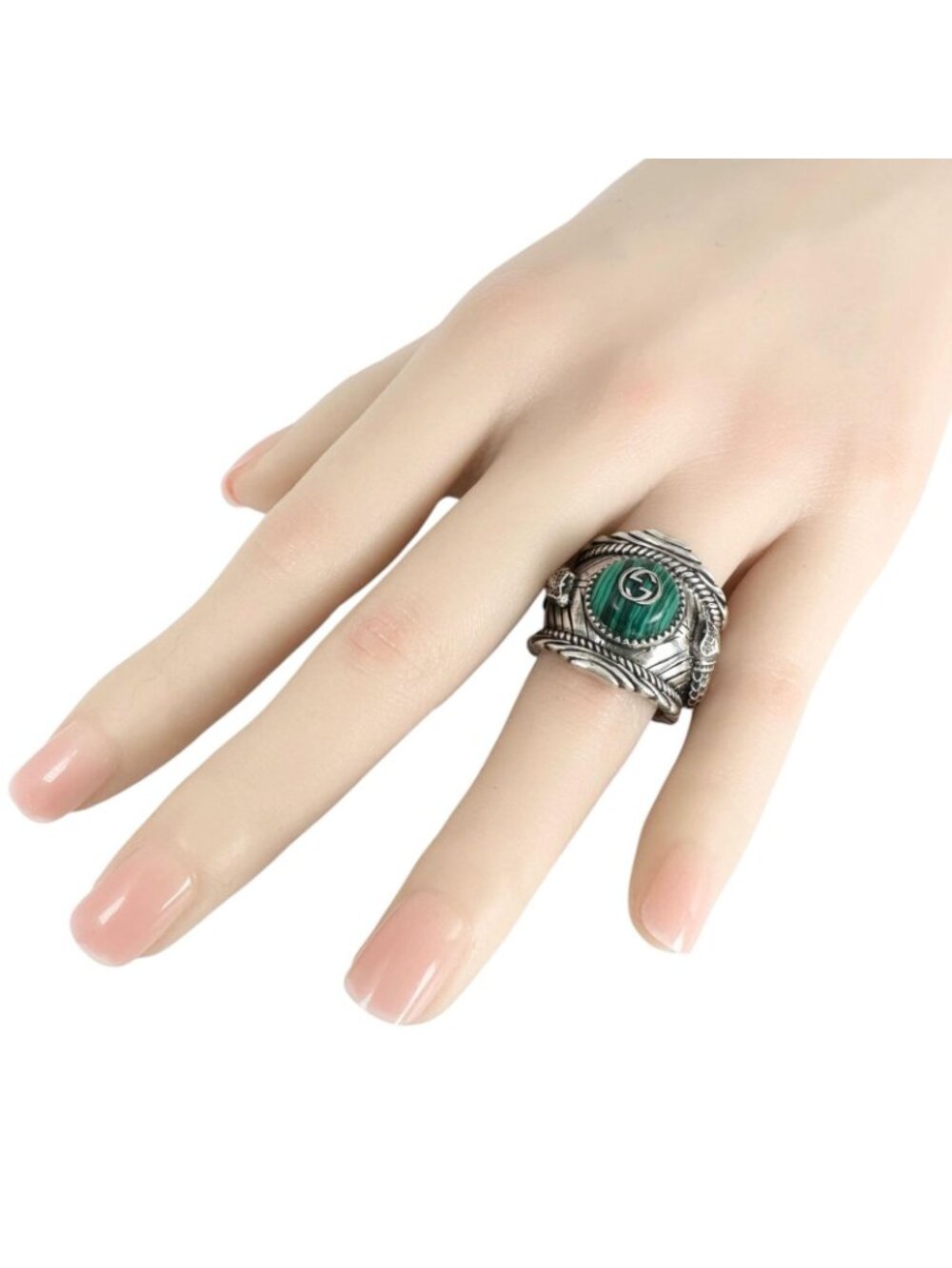 Gucci Ring Snake Malachite Silver - Picture 8 of 9